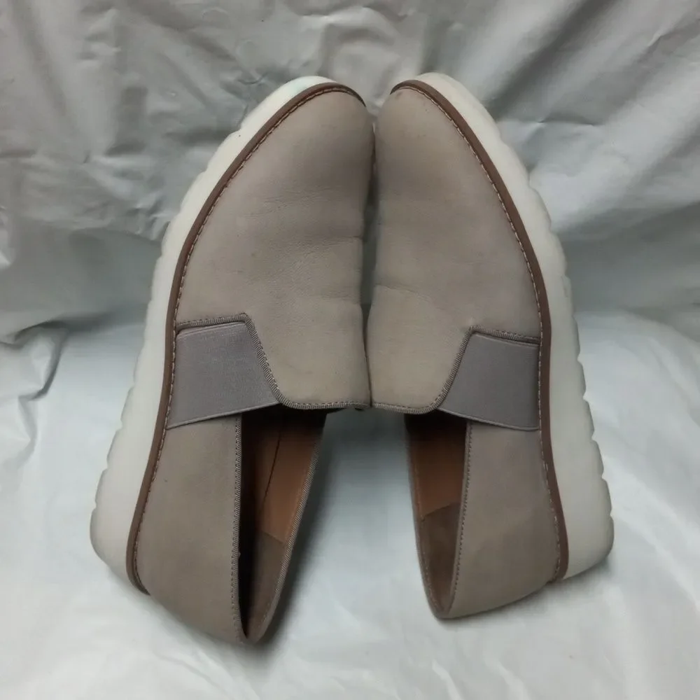 Franco Sarto Shoes Womens 7.5M Hailie 2 Loafers Slip-On Beige Leather Casual